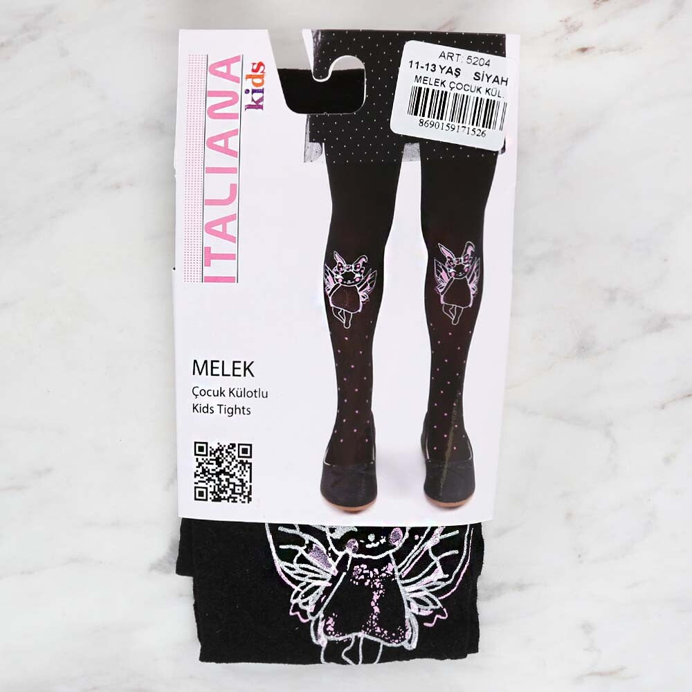 İtaliana 5204 Melek Çocuk Külotlu Çorap, Siyah 11/13 Yaş